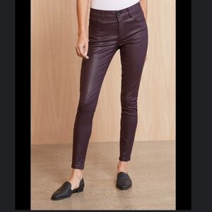 Citizens of Humanity Rocket Coated High Rise Skinny Jeans W30 burgandy wine